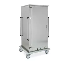Heated aisi 304 stainless steel mobiel cupboard, capacity 12 x gn 1/1, shelf spacing cm 12, l-shaped runners, Metalcarrelli, 3212GN-K