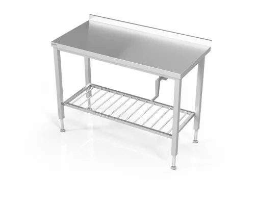 Manual height adjustable table with grid shelf, Novameta, DML-QSV-100/70/90 Manual height adjustable table with grid shelf, Novameta, DML-QSV-100/70/90