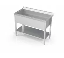 Pot sink with reinforced shelf, Novameta, DV1-PLA-100/60/90