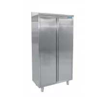 SARO Stainless steel high cabinet with 3 shelves and 2 hinged doors, 1000mm