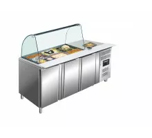 SARO Koelwerkbank met glazen top model GN 3100 TNS