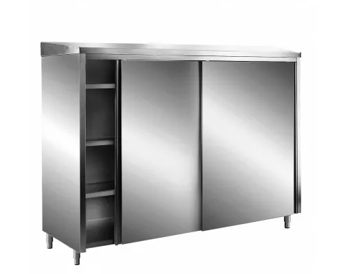 SARO RVS opbergkasten met schuifdeuren AISI 430, schuin dak, 2000x600 SARO RVS opbergkasten met schuifdeuren AISI 430, schuin dak, 2000x600