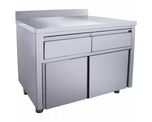 SARO Schuifdeurkast <br> - 2 lades 1200X700mm met Opstaande rand SARO Schuifdeurkast <br> - 2 lades 1200X700mm met Opstaande rand