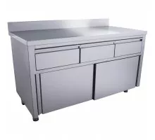 SARO Slīdošā durvju skapis - 3 kastes. 1400x700mm ar uzgaļu.