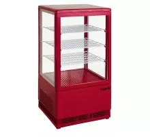 SARO Mini saldētais stikla skapis ar ventilācijas dzesēšanu, modelis SC 70 sarkans