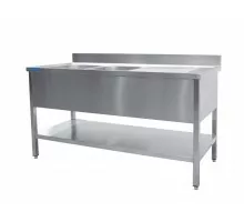 SARO izlietne ar divām bļodām, kreisā – 700 mm dziļums, 1800 mm platumā.