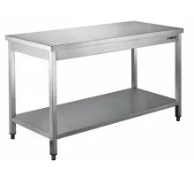 SARO Nerūsējošā tērauda galds, demontējams, ar apakšējo plauktu - 700 mm dziļums, 1500mm.