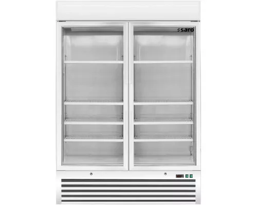 SARO Vrieskast met ventilator koeling 2 glasdeuren model D 920 <br> - wit SARO Vrieskast met ventilator koeling 2 glasdeuren model D 920 <br> - wit