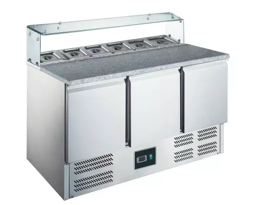 SARO Pizzatisch, 3 Türen, Glasaufsatz,
Modell EPS 903 G SARO Picas gatavošanas galds ar stikla virsmu, modelis EPS 903 G