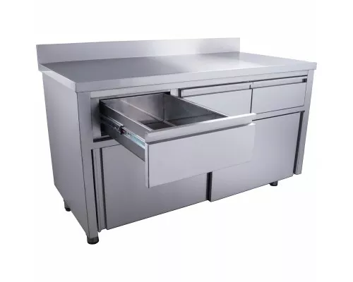 SARO Schiebetürenschrank mit 3 Schubladen und Aufkantung, 1400X700mm SARO Slīdošā durvju skapis - 3 kastes. 1400x700mm ar uzgaļu.