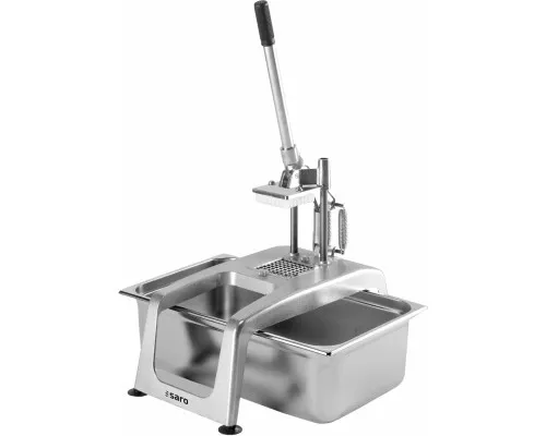 SARO Pommesschneider
Modell CF-5 10x10 SARO French Fries Cutter model CF-5 10x10 - SARO franču kartupeļu griezējs modelis CF-5, 10x10