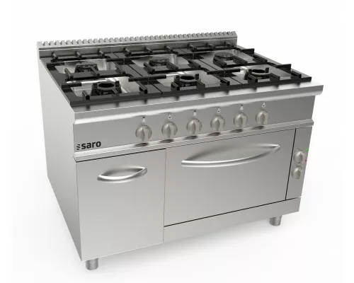 SARO Gasfornuis + elektrische oven 6 branders LQ model LQ / CUG6NE SARO Gasfornuis + elektrische oven 6 branders LQ model LQ / CUG6NE