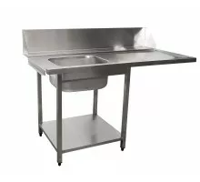 SARO aanvoertafel voor vaatwasser links, 1 bak, 1600 mm