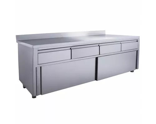 SARO Schuifdeurkast <br> - 4 lades.2000X700mm met Opstaande rand SARO Schuifdeurkast <br> - 4 lades.2000X700mm met Opstaande rand