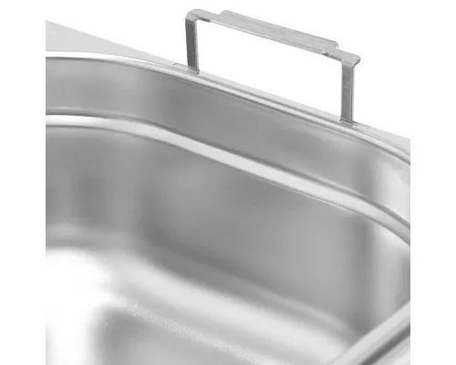 stainless steel GN 1/3 200 with movable handles - new model Nerūsējošais tērauds gn 1/3 200 ar kustīgiem rokturiem - jauns modelis, Stalgast, 133204