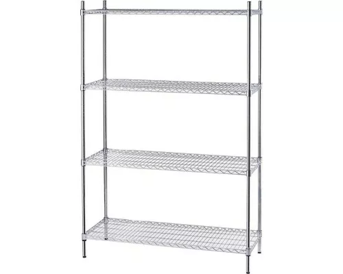 стеллаж для хранения хромированный 4 полки, складной , 1200x450x1800mm Стеллаж для хранения хромированный 4 полки, складной , 1200x450x1800mm, Stalgast, 680123