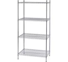 Hromēts tērauds, 4 līmeņu uzglabāšanas plaukts, 908x610x1800 mm, Stalgast, 681093