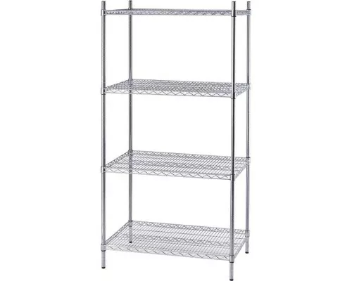 chromed steel, 4-Tier storage shelving unit, 908x610x1800 mm Chromed steel, 4-tier storage shelving unit, 908x610x1800 mm, Stalgast, 681093