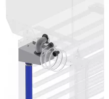 Installation kit for connecting a stove with a hood
