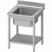 Galds ar vienu izlietni, ar plauktu 600x600x850 mm, montāžai, Stalgast, 954456060