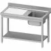 Galds ar vienu izlietni (r), ar plauktu 1200x600x850 mm, montāžai, Stalgast, 954466120