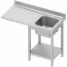 Table with a 1-compartment sink (r) and place for a refrigerator or a dishwasher 1200x700x900 mm, for assembly, Stalgast, 954897120