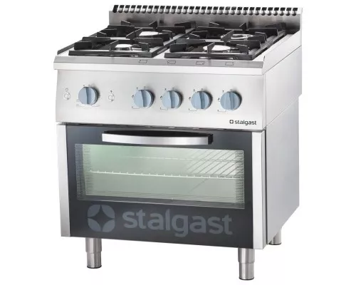 kuchnia gazowa, 4-palnikowa z piekarnikiem gazowym, 20.5+5 kW, G20 4 degļu gāzes plīts 800x700x850 ar cepeškrāsni (800) 20, 5+5 kw - g20 (gz50), Stalgast, 9710110