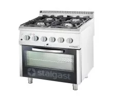 Плита газовая 4-х конфорочная 800x700x850 с духовкой электрической 22, 5 + 7 квт(статичная) - g20, Stalgast, 9715310
