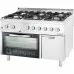 6 degļu gāzes plīts 1200x700x850 ar elektrisko cepeškrāsni 32, 5+7 kw (statiskā) - g20, Stalgast, 9718110