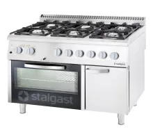 6-burner gas range 1200x700x850 with electric oven 332, 5+7 kw (static) - g30