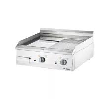 Electric grill plate, smooth-ribbed, 8.1 kw, chrome