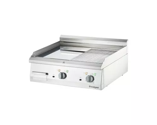 electric grill plate, smooth-ribbed, 8.1 kW, chrome Electric grill plate, smooth-ribbed, 8.1 kw, chrome, Stalgast, 9737300