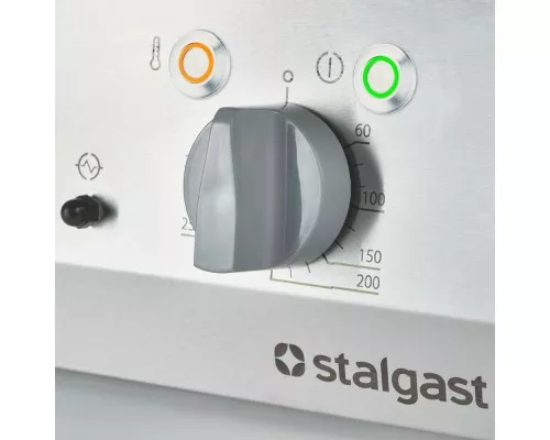 electric grill plate, smooth-ribbed, 8.1 kW, chrome Electric grill plate, smooth-ribbed, 8.1 kw, chrome, Stalgast, 9737300