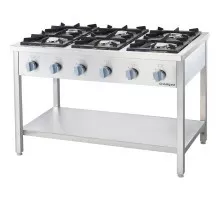 Gas stove, 6 burners, for assembly, 700 mm, 36.5 kw, g30, Stalgast, 978623