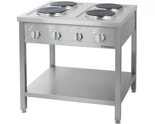 kuchnia elektryczna, 4-płytowa, 10.4 kW 4 degļu brīvi stāvošs elektriskais plīts 4x2, 6 kw, Stalgast, 979500
