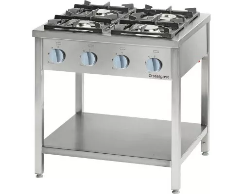 Плита газовая самостоятельная 4-х конфорочная, с полкой 22, 5 kW - G20 (GZ50) Плита газовая самостоятельная 4-х конфорочная, с полкой 22, 5 kw - g20 (gz50), Stalgast, 979521