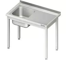 Galds ar vienu izlietni (l), bez plaukta 1000x600x850 metināts, Stalgast, 984436100S