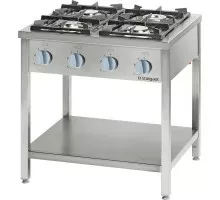 4 degļu brīvi stāvošs gāzes diapazons 900 ar apakšējo plauktu 24, 5 kw - g30 (propāns-butāns), Stalgast, 999543