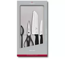 Swiss classic, кухонный набор, 4 предмета, черный, подарочная коробка, Victorinox, 6.7133.4G