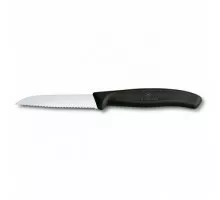 Swiss classic, нож для разделки, волнистый, 8 см, черный, Victorinox, 6.7433
