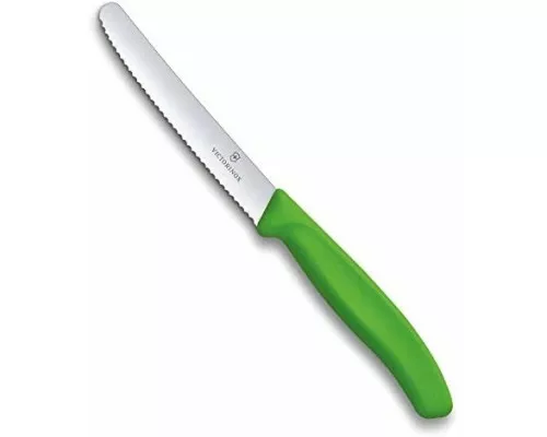 Swiss classic, нож для томатов, волнистый, 11 см, зеленый, Victorinox, 6.7836.L114 Swiss classic, нож для томатов, волнистый, 11 см, зеленый, Victorinox, 6.7836.L114
