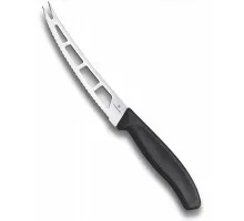 Swiss classic, cheese and sausage knife with fork tip, 11 cm, black, Victorinox, 6.7863