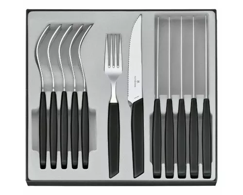 Swiss modern, столовый набор ножей для стейка, 12 предметов, черный, Victorinox, 6.9093.12W.12 Swiss modern, столовый набор ножей для стейка, 12 предметов, черный, Victorinox, 6.9093.12W.12