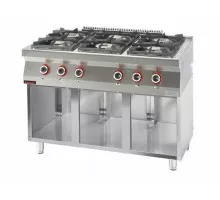 6-конфорочная газовая плита с открытым основанием для шкафа, Kromet, 700.KG-6.S