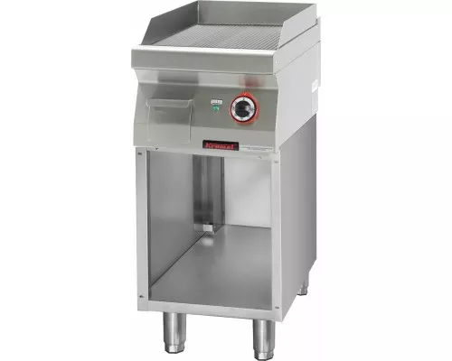 Hromēta rievota grila plāksne 400 mm 4,8 kw uz atvērta korpusa pamatnes, Kromet, 700.PBE-400R.S Hromēta rievota grila plāksne 400 mm 4,8 kw uz atvērta korpusa pamatnes, Kromet, 700.PBE-400R.S