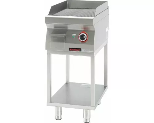 Hromēta rievota grila plāksne 400 mm 4,8 kw uz skeleta pamatnes, Kromet, 700.PBE-400R.T Hromēta rievota grila plāksne 400 mm 4,8 kw uz skeleta pamatnes, Kromet, 700.PBE-400R.T