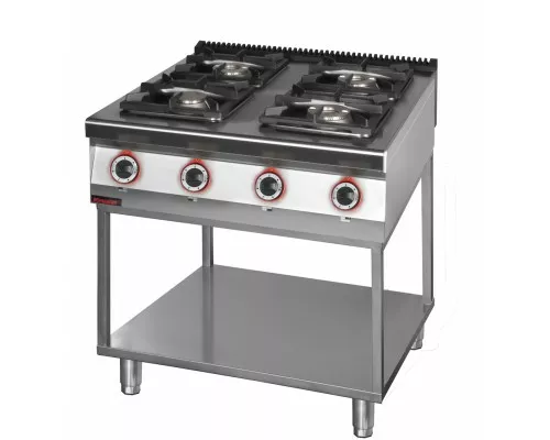 Gāzes plīts ar 4 degļiem 1x4,5kw + 1x7,5kw + 2x9,0 kw uz rāmja pamatnes, Kromet, 900.KG-4.T Gāzes plīts ar 4 degļiem 1x4,5kw + 1x7,5kw + 2x9,0 kw uz rāmja pamatnes, Kromet, 900.KG-4.T
