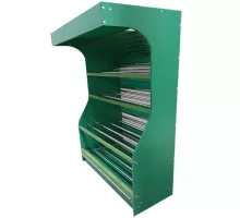 Augļu un dārzeņu plaukts T H-200cm L-125cm G-60cm LED apgaismojums zaļš N