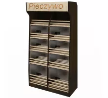 Bread rack T H-200 cm L-100 cm G-50 cm LED lighting dark walnut N