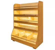Bread rack T H-180cm L-125cm G-60cm plexiglass LED lighting maple N